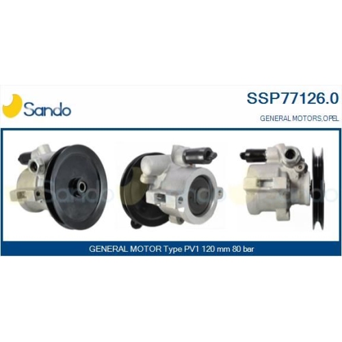 Hydraulikpumpe Lenkung Sando SSP77126.0 f&uuml;r Opel General Motors