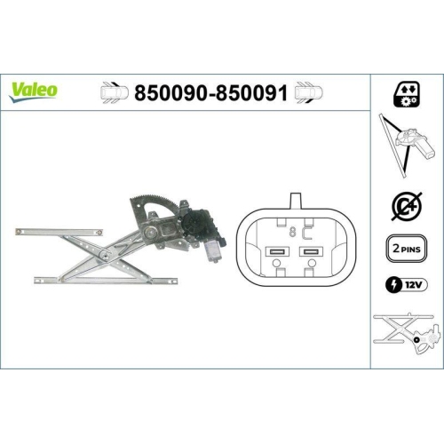 Fensterheber Valeo 850090 für Chevrolet Daewoo Vorne Links