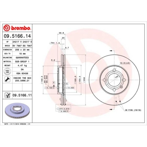 2X Brembo Bremsscheibe Prime Line f&uuml;r Seat VW Vw (faw) Vw (svw)