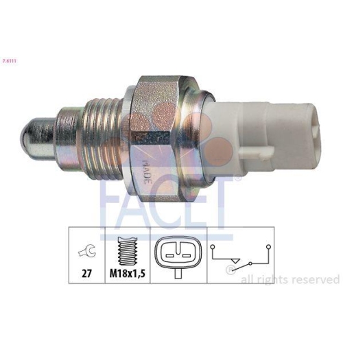 Schalter R&uuml;ckfahrleuchte Facet 7.6111 Made In Italy - Oe Equivalent f&uuml;r Daihatsu
