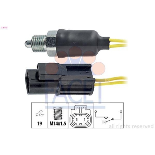 Schalter R&uuml;ckfahrleuchte Facet 7.6115 Made In Italy - Oe Equivalent f&uuml;r Ford