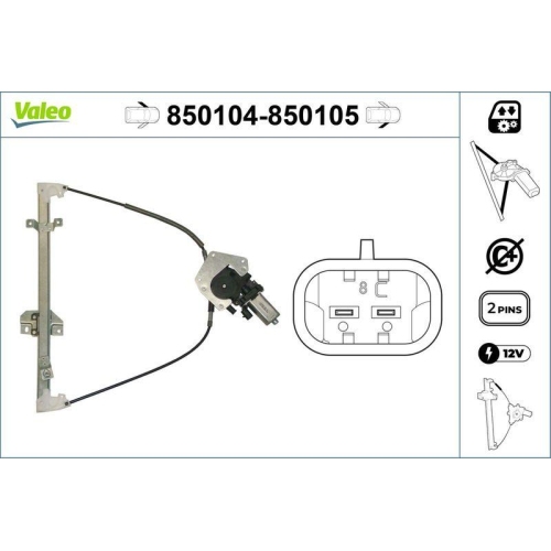 Fensterheber Valeo 850104 f&uuml;r Ford Mazda Vorne Links