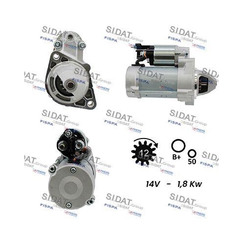 Starter Sidat S12DE0049A2 f&uuml;r Mercedes Benz Mercedes Benz Mercedes Benz