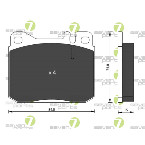 Bremsbelagsatz Scheibenbremse 7 Seven Parts SVP11381 f&uuml;r Audi Mercedes Benz Seat