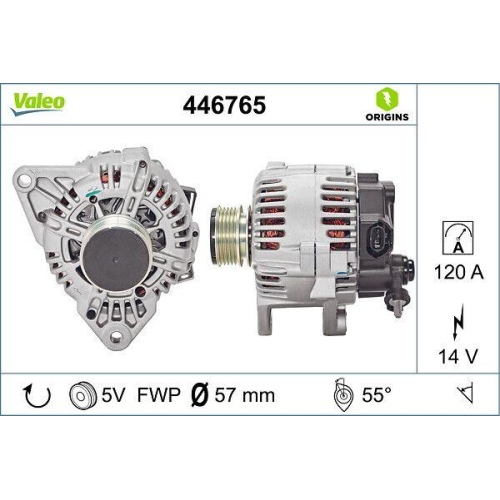 Generator Valeo 446765 Valeo Origins New Oe Technologie f&uuml;r Hyundai Kia