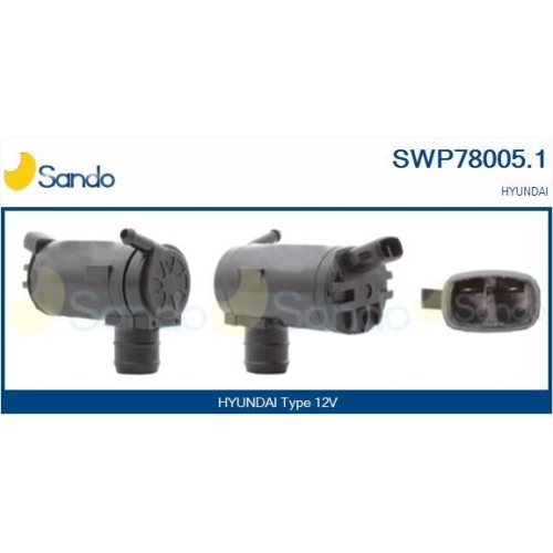 Waschwasserpumpe Scheibenreinigung Sando SWP78005.1 f&uuml;r Hyundai