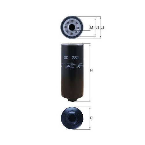 &Ouml;lfilter Mahle OC 281 f&uuml;r Audi VW Cupra