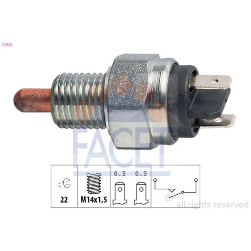 Schalter R&uuml;ckfahrleuchte Facet 7.6124 Made In Italy - Oe Equivalent f&uuml;r Fiat