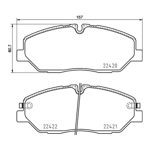 Bremsbelagsatz Scheibenbremse Hella 8DB 355 025-751 f&uuml;r Hyundai Vorderachse