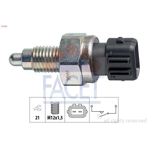 Schalter R&uuml;ckfahrleuchte Facet 7.6125 Made In Italy - Oe Equivalent f&uuml;r Rover VW