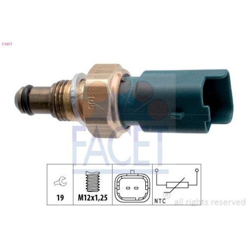 Sensor Kraftstofftemperatur Facet 7.3317 Made In Italy - Oe Equivalent für Fiat