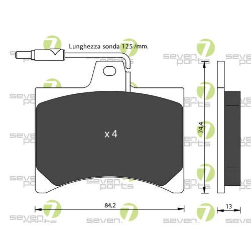 Brake Pad Set Disc Brake 7 Seven Parts SVP11940 for Citro&euml;n Opel Peugeot