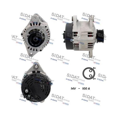 Generator Sidat A12MA1196A2 f&uuml;r Alfa Romeo Fiat Lancia