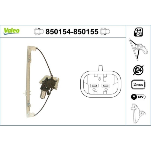 Fensterheber Valeo 850154 f&uuml;r Fiat Vorne Links
