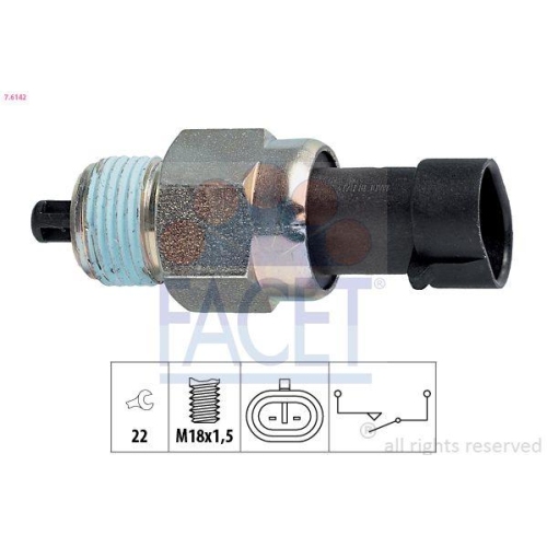 Schalter R&uuml;ckfahrleuchte Facet 7.6142 Made In Italy - Oe Equivalent f&uuml;r Chrysler