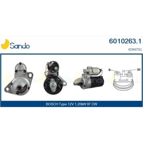 Starter Sando 6010263.1 f&uuml;r Ford Volvo Perkins Volvo Penta