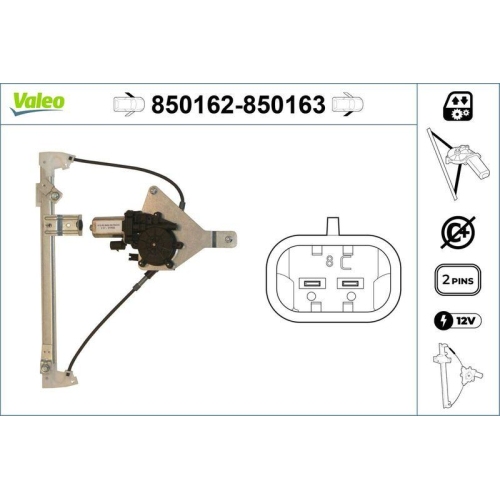 Fensterheber Valeo 850162 für Fiat Vorne Links