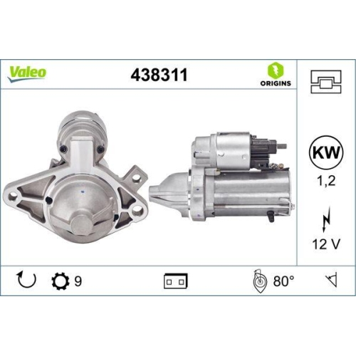 Starter Valeo 438311 Valeo Origins New Oe Technologie f&uuml;r Citro&euml;n Peugeot Toyota