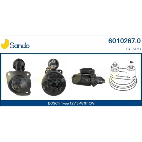 Starter Sando 6010267.0 für Fiat Mwm