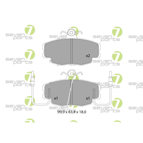 Bremsbelagsatz Scheibenbremse 7 Seven Parts SVP15621 f&uuml;r Dacia Peugeot Renault