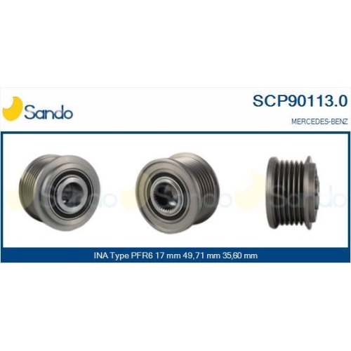 Riemenscheibe Generator Sando SCP90113.0 f&uuml;r Mercedes Benz Mercedes Benz Ika