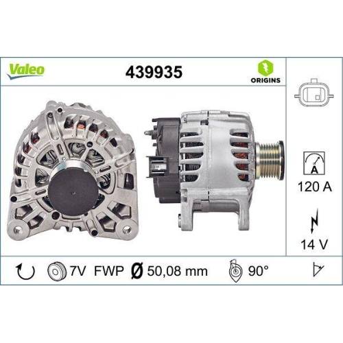 Generator Valeo 439935 Valeo Origins New Oe Technologie f&uuml;r Nissan Renault Dacia