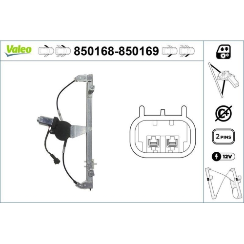 Fensterheber Valeo 850168 f&uuml;r Fiat Vorne Links