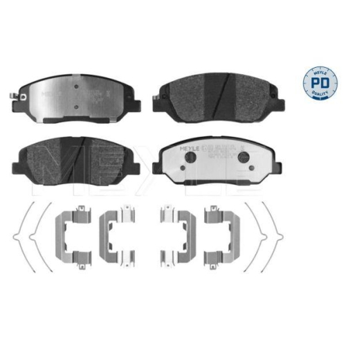 Bremsbelagsatz Scheibenbremse Meyle 025 243 5117/PD f&uuml;r Ssangyong Hyundai Kia