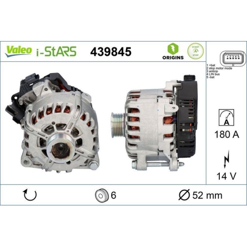 Startergenerator Valeo 439845 Valeo Origins New Stop&start Oe Technologie für DS