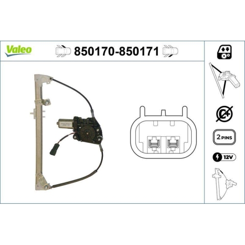 Fensterheber Valeo 850170 für Fiat Vorne Links