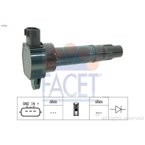 Ignition Coil Facet 9.6403 Oe Equivalent for Mitsubishi Hitachi Smart