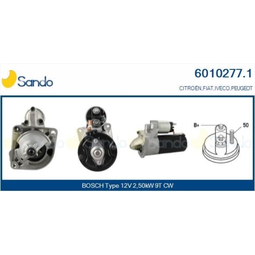 Starter Sando 6010277.1 f&uuml;r Fiat Citro&euml;n/peugeot