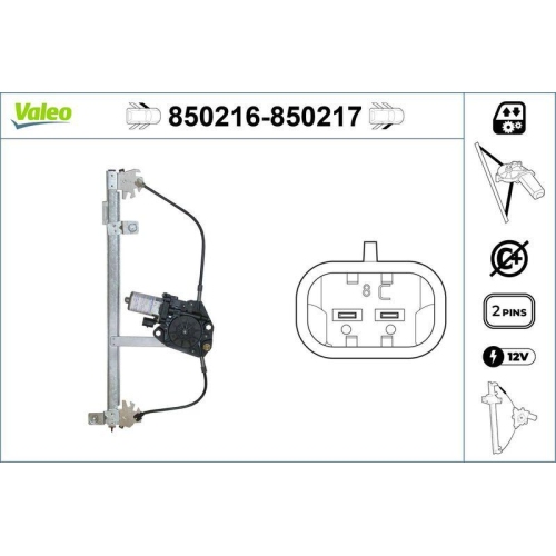 Fensterheber Valeo 850216 für Lancia Vorne Links
