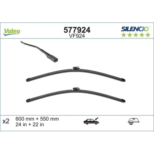 Wischblatt Valeo 577924 Silencio Flat Blade Set f&uuml;r Mercedes Benz Mercedes Benz