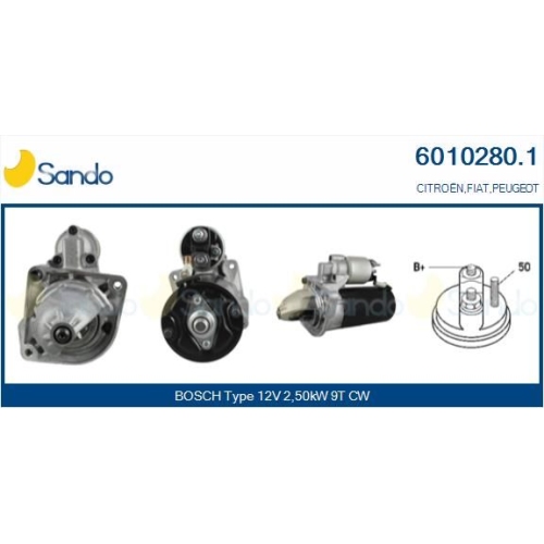 Starter Sando 6010280.1 für Fiat Iveco Citroën/peugeot