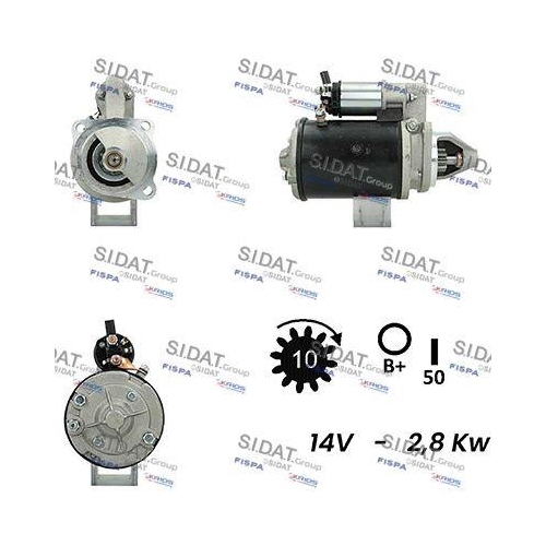 Starter Sidat S12LU0123A2 f&uuml;r Honda Case Ih Hitachi Massey Ferguson Perkins Jcb
