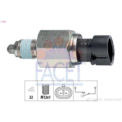Schalter R&uuml;ckfahrleuchte Facet 7.6196 Made In Italy - Oe Equivalent f&uuml;r Chrysler
