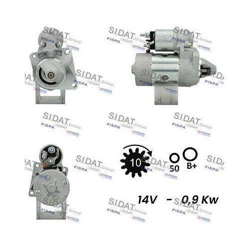 Starter Sidat S12MA0009A2 f&uuml;r Alfa Romeo Fiat Lancia Hitachi