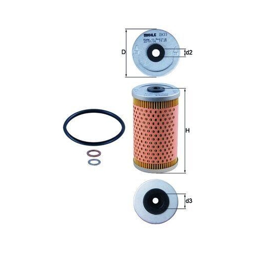 Oil Filter Mahle OX 33D for Ford Gmc Mercedes Benz Mercedes Benz 