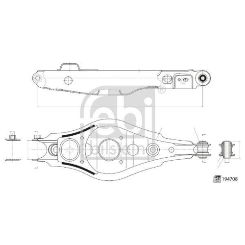 Lenker Radaufh&auml;ngung Febi Bilstein 194708 f&uuml;r Toyota Lexus Hinterachse Links