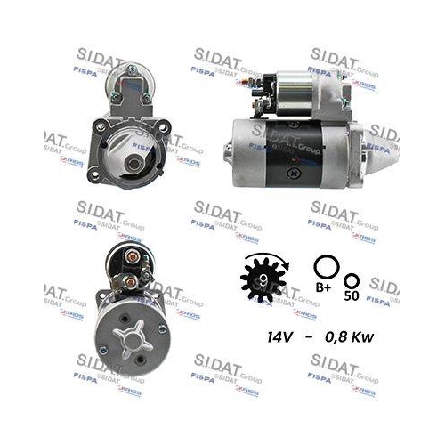 Starter Sidat S12MA0055A2 f&uuml;r Alfa Romeo Audi Fiat Lancia Seat Skoda VW Vag