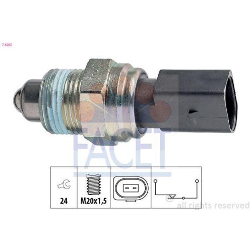 Schalter R&uuml;ckfahrleuchte Facet 7.6205 Made In Italy - Oe Equivalent f&uuml;r Audi VW