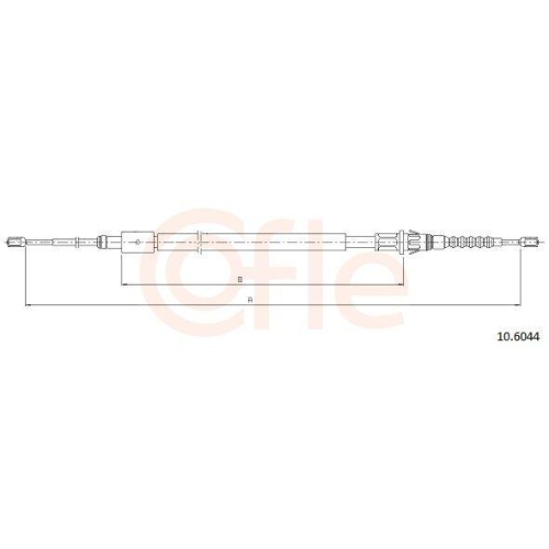 Seilzug Feststellbremse Cofle 10.6044 f&uuml;r Peugeot Hinten Links Hinten Rechts