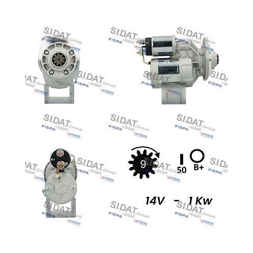 Starter Sidat S12MG0353A2 f&uuml;r Audi Seat Skoda VW Vag