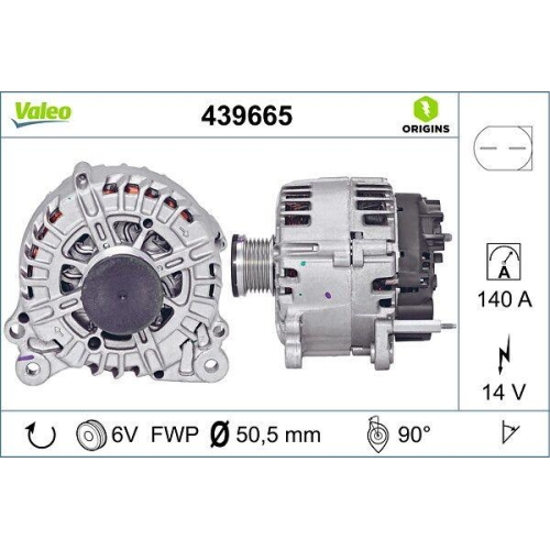 Generator Valeo 439665 Valeo Origins New Oe Technologie f&uuml;r Audi Seat Skoda VW