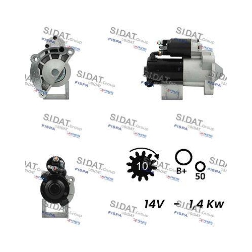 Starter Sidat S12MH0005A2 für Alfa Romeo Citroën Fiat Lancia Mitsubishi Peugeot