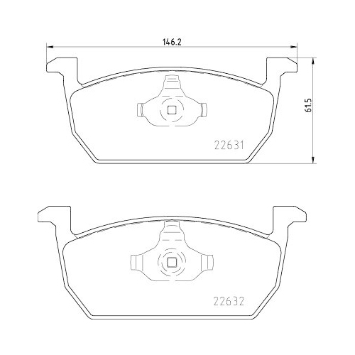 Bremsbelagsatz Scheibenbremse Hella 8DB 355 032-951 f&uuml;r Audi Seat Skoda VW