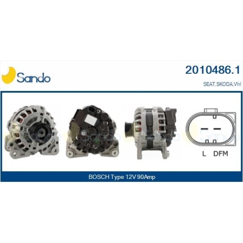 Generator Sando 2010486.1 f&uuml;r Skoda Vag F&uuml;r Fahrzeuge Ohne Start-stopp-funktion