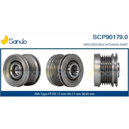 Riemenscheibe Generator Sando SCP90179.0 f&uuml;r Iveco Mercedes Benz Mercedes Benz