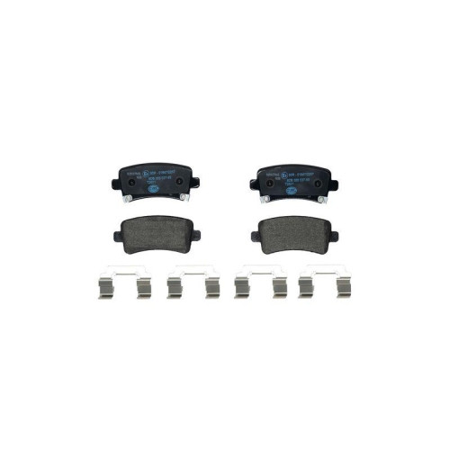Bremsbelagsatz Scheibenbremse Hella 8DB 355 037-651 f&uuml;r Opel Saab Vauxhall Buick